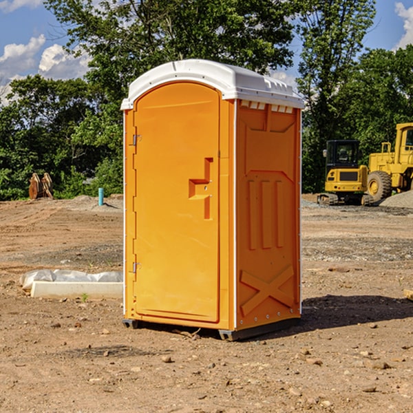 how often are the portable restrooms cleaned and serviced during a rental period in Preston